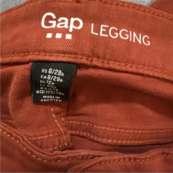 Gap Legging Mid-Rise Jeans Womens Size 8/29 Regular Tierra Red - Picture 4 of 5